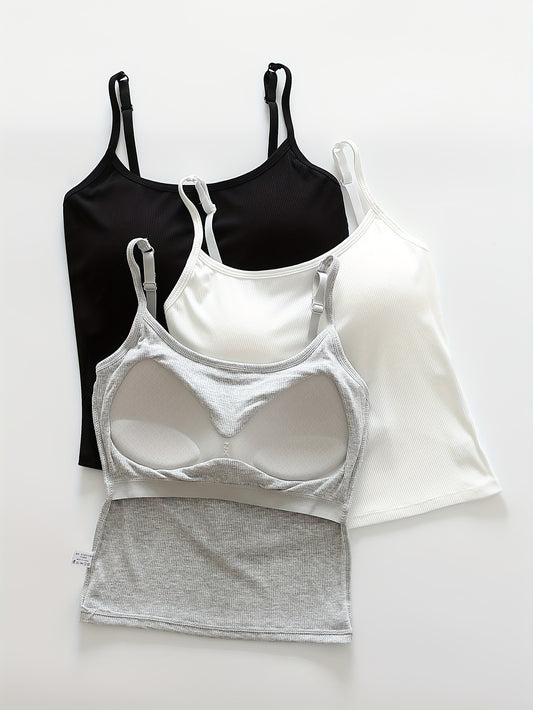 Seamless padded vest top, breathable cami. Women's lingerie.