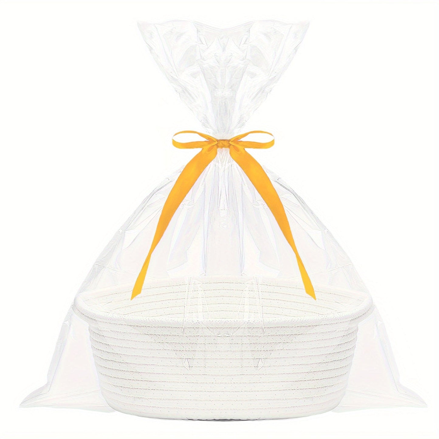 Personalized Cotton Gift Basket with Custom Embroidery - Convenient Handle for Easy Carrying and Stacking, Ideal for Keepsakes, Size: 30.48cm x 20.32cm x 5 inches