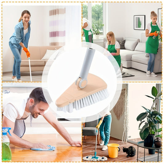 Ergonomically Designed Stainless Steel Cleaning Brush for Versatile Use, Ideal for Hard Floors, Living Rooms, Bathrooms, Tiles, and Showers. Features Durable Gap Brush with Cleaning Ball for Effective Bathroom Cleaning. Essential Cleaning Tools for