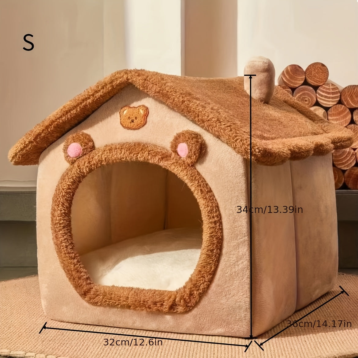 Cute Cat Pet House, washable and detachable, warm for winter, comfy for cats and dogs. Affordable and high-quality.