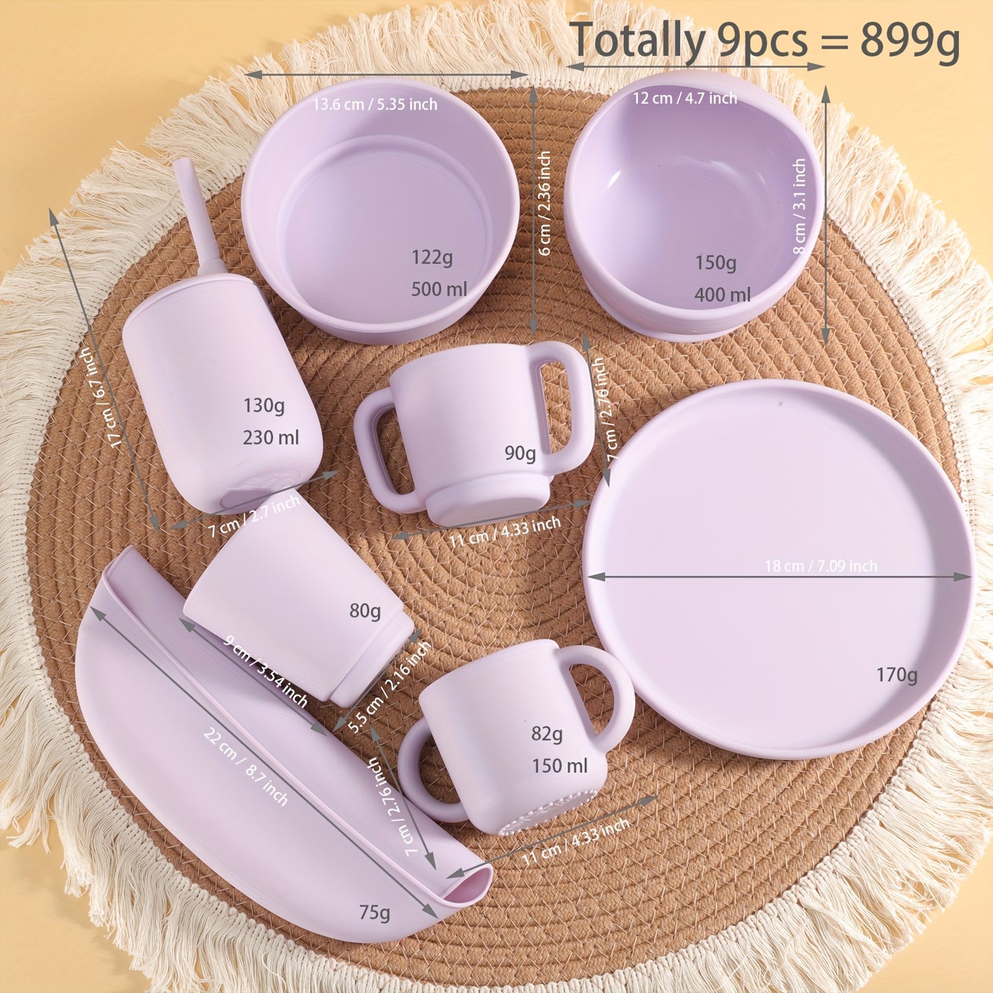 1 HAILIAN Silicone Feeding Set for Kids - Durable, BPA-Free, Reusable Plates, Bowls & Cups - Modern Design, Perfect for Independent Eating and Mealtime Essentials.