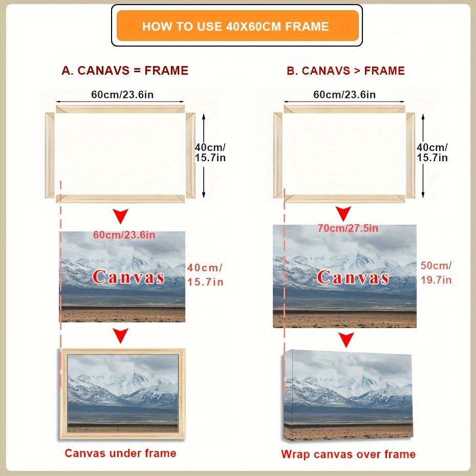 DIY Solid Wood Canvas Picture Frame for Stunning Diamond Oil Paintings and Wall Art, Perfect for Home Decor.