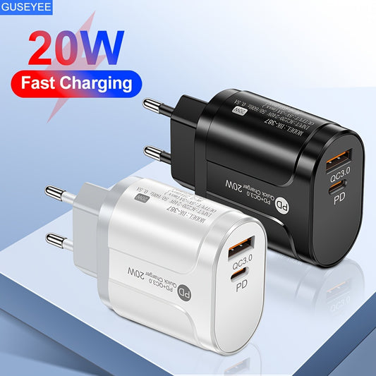 GUSEYEE 20W USB C Charger for iPhone 15/14/13/12, Type C Travel Adapter with Quick Charge Plug