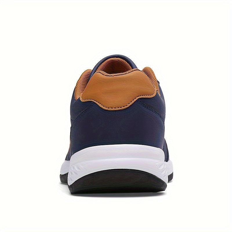 Casual men's walking shoes with ergonomic design, breathable materials, and non-slip sole for outdoor activities.