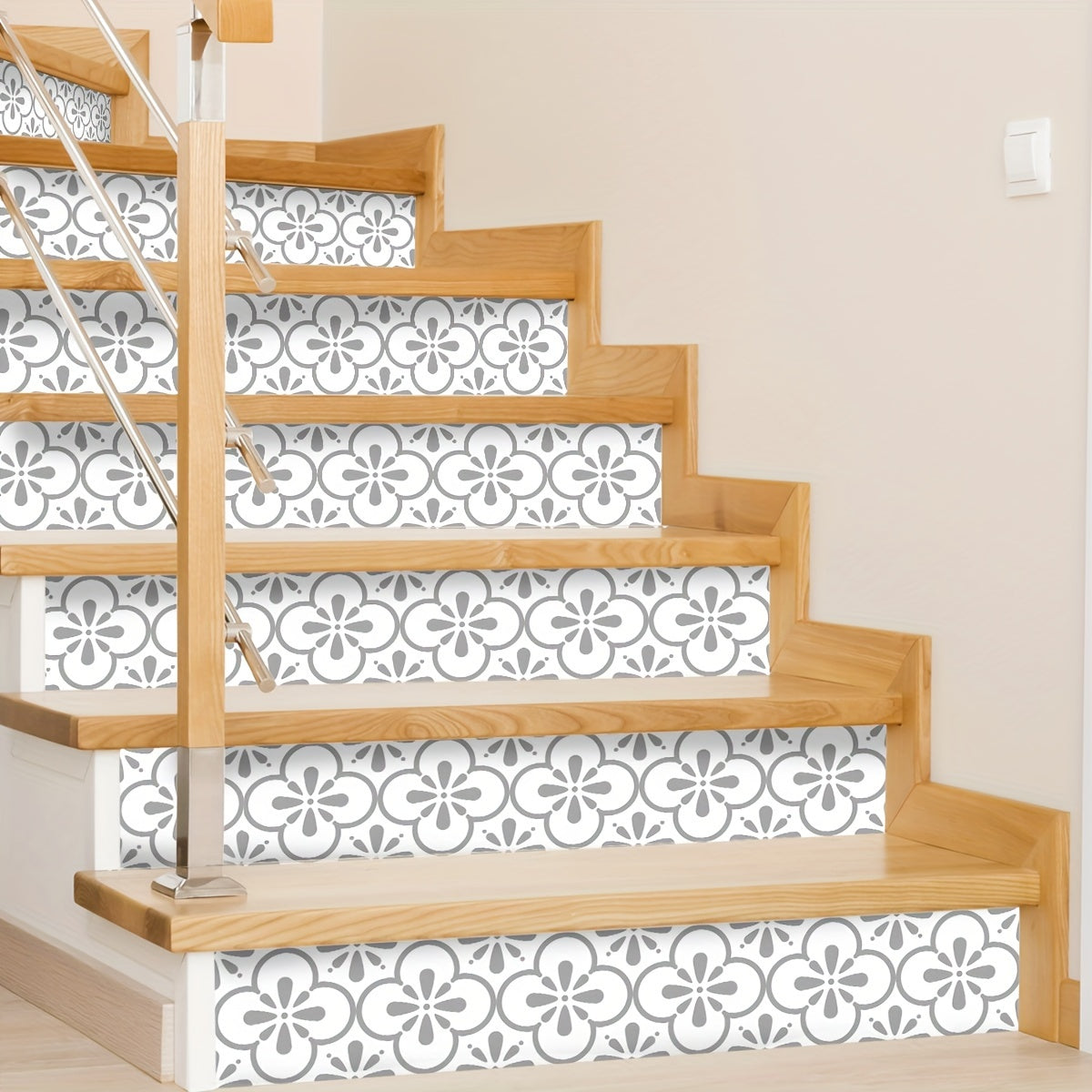 Upgrade your home with our Easy-Apply Geometric & Minimalist Stair Decals. Made from self-adhesive PVC, these decals leave no residue behind and are perfect for decorating your home's bedroom, living room floors, and stairs. Each decal measures