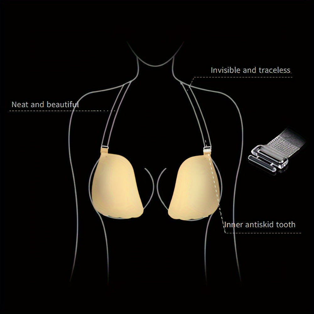 Seamless push-up invisible adhesive bra and breast lift pasties for women's lingerie.