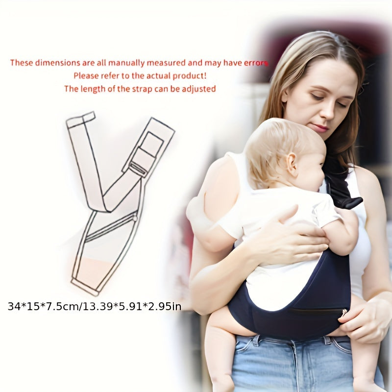 Versatile Front-Facing Baby Carrier with Waist Strap and Sitting Stool, Suitable for All Seasons, Lightweight and Comfortable for Babies