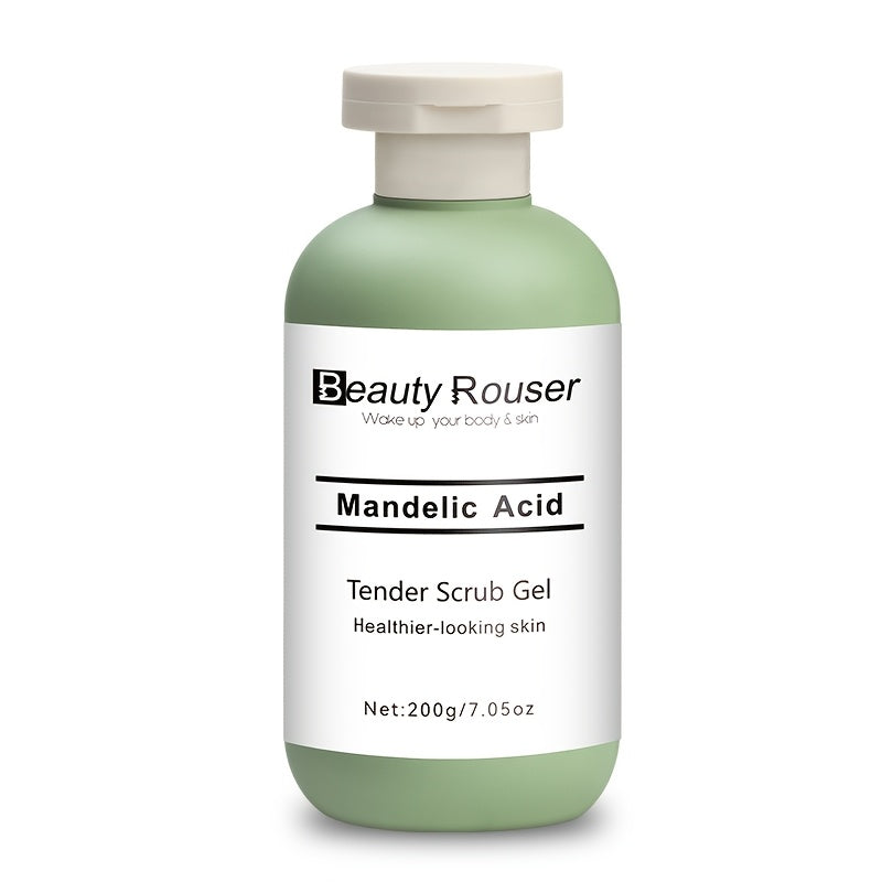 200g/7.05oz Beauty Rouser Mandelic Acid Scrub Gel - Alcohol-Free, Moisturizing with Aloe Vera & Rose, Deep Pore Cleansing for All Skin Types.