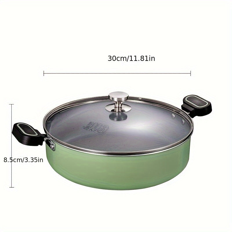 Large cooking pot made for 1 piece (approximately 5 liters), features a non-stick surface, comes with a lid and induction cooker with a wooden handle. Ideal for use on all types of stoves.