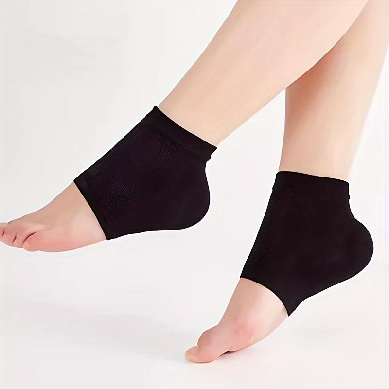 1 Pair Moisturizing Heel Socks with Silicone Gel soften and protect dry, cracked heels for both men and women.