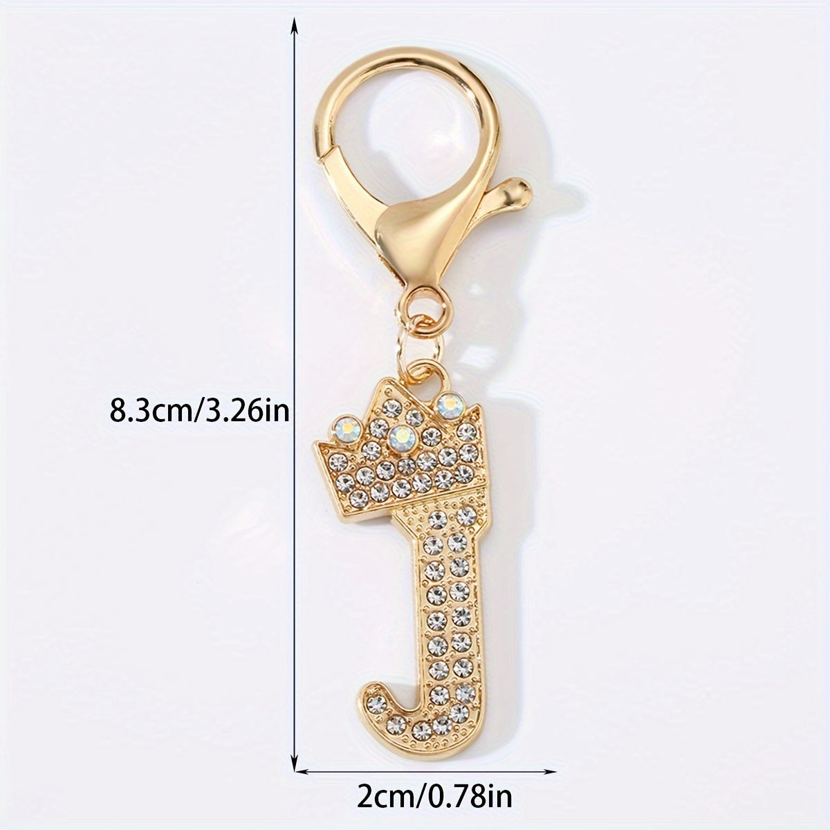 1pc Fashion Zinc Alloy Artificial Diamond Crown 26 English Letters Key Chain for Men, Bag Pendant for Friends.