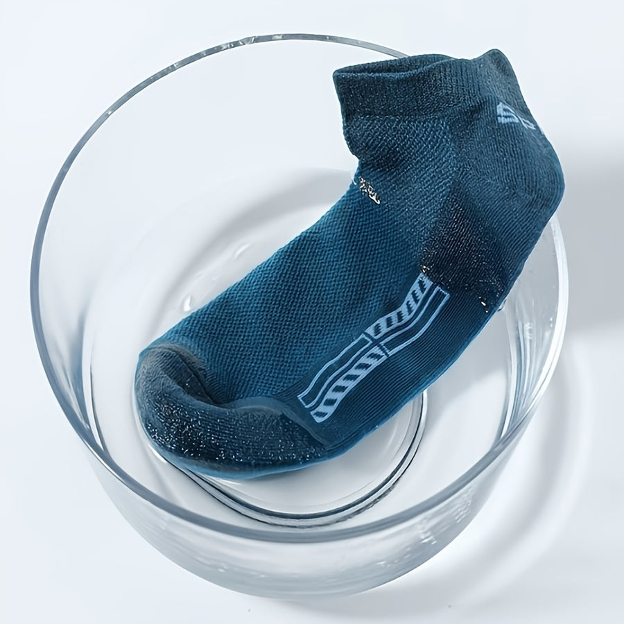 5 pairs of unisex cotton blend crew socks with anti-odor and sweat absorption, perfect for daily wear.