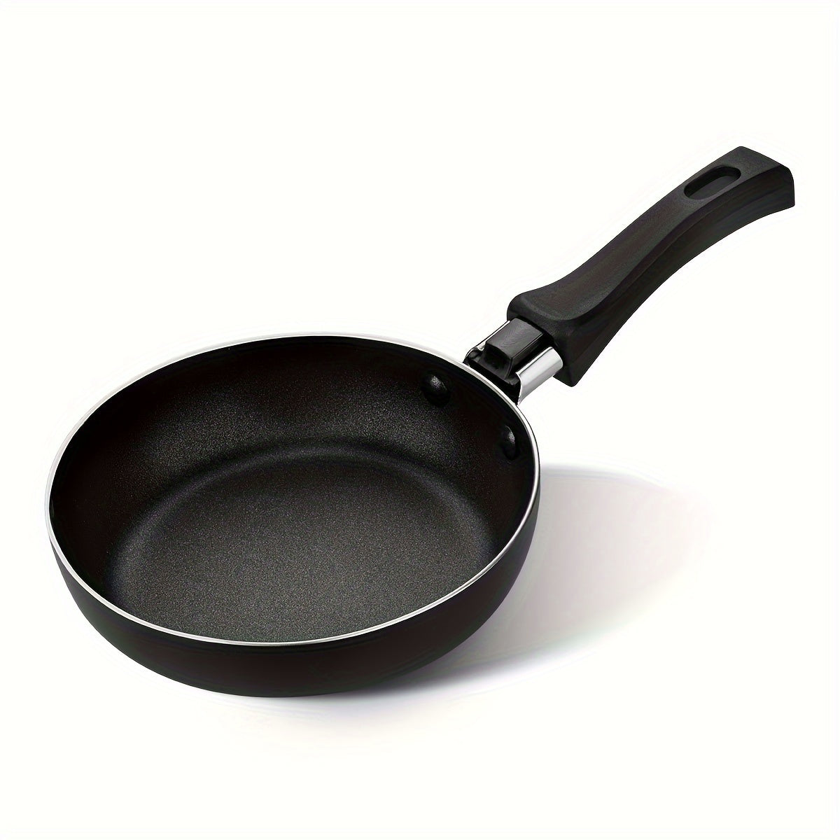 Small nonstick omelet and pancake pan, measuring 13.97 cm - Made from dishwasher safe aluminum with a silicone handle and 5-layer nonstick coating - Resistant to warping and scratching, ensuring a smooth surface for non-induction cooktops.