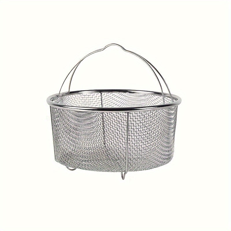 Durable Stainless Steel Steamer Basket with Tripod Stand - Ideal for Cooking Vegetables, Pasta & More - Versatile and Safe Mesh Design