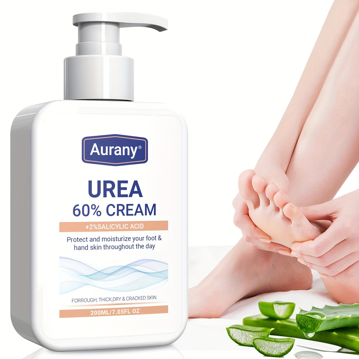 Urea Cream 60% + 2% Salicylic Acid for dry skin on feet, knees, and elbows - 200ml.