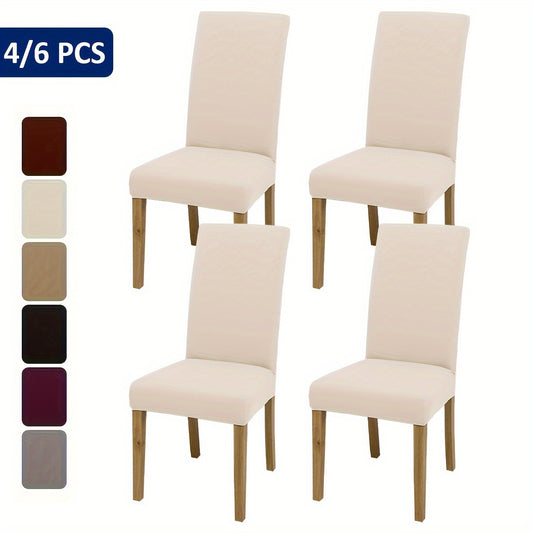 4pcs/6pcs Multicolor Elastic Chair Covers for Home Décor & Protection