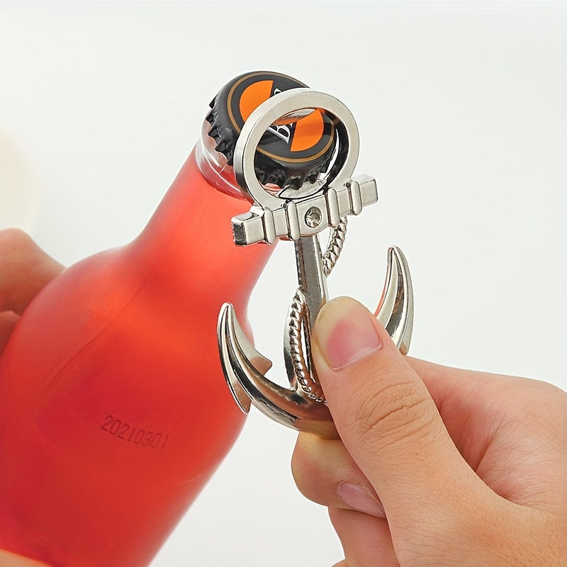 Elegant rose gold alloy wine bottle opener in modern anchor design, durable metal, no power required - perfect for parties.