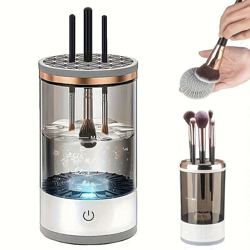 USB-powered makeup brush cleaner that deep-cleans cosmetic tools with ease.