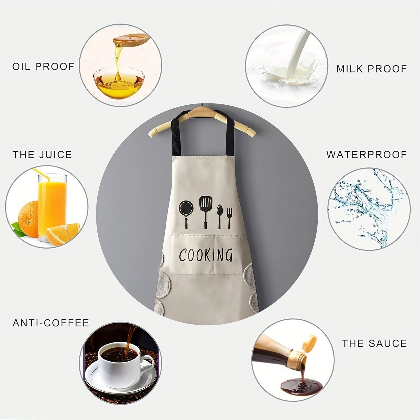 Large, durable PVC cooking and baking apron for women, featuring waterproof design and convenient hand wipe pockets.