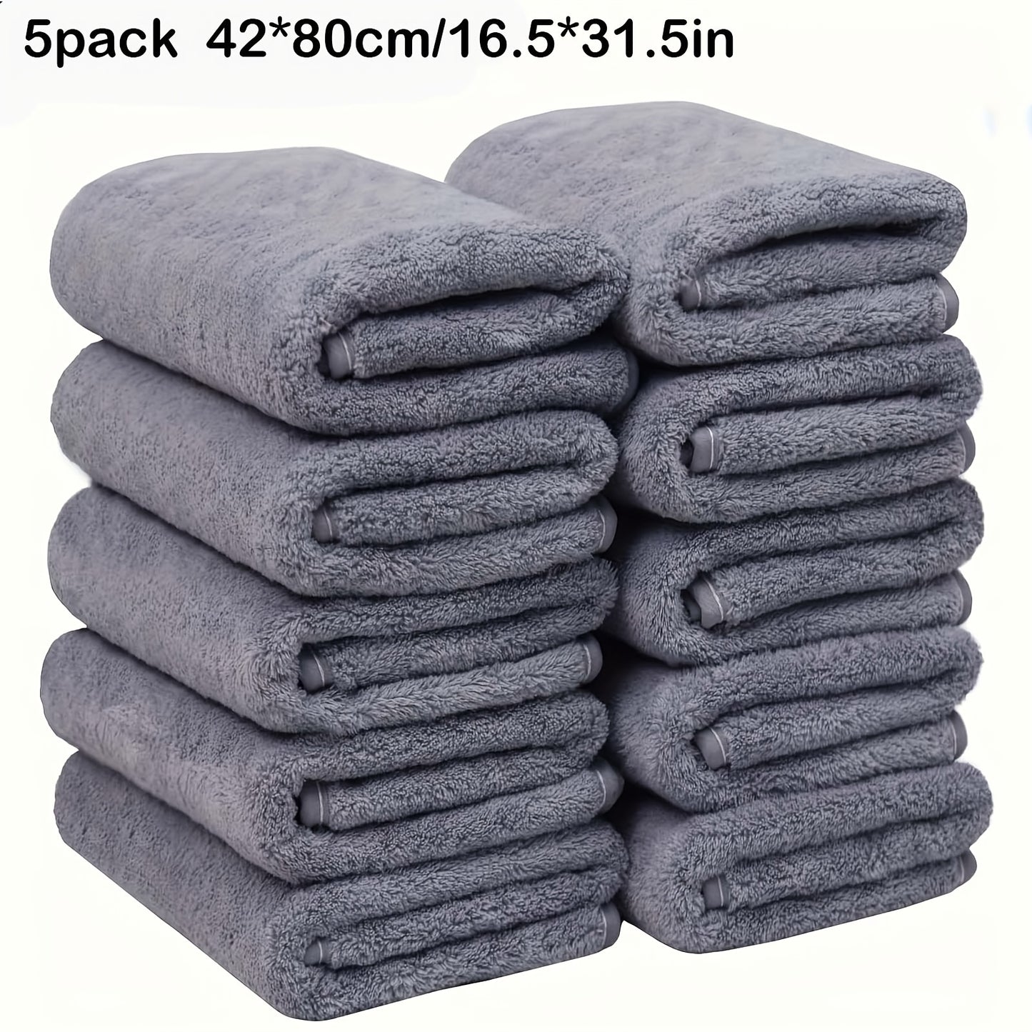 Large 42*80cm Coral Fleece Face Towel 5/10-Pack, 350g/m² Square Density