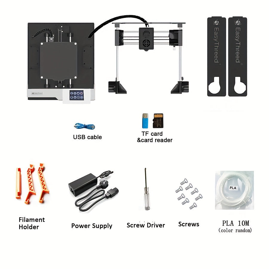 EasyThreed K8PLUS 3D Printer with Screen, Heated Bed, Low Noise, Free PLA TPU Filament, EU Plug, Printing Size 5.9''x5.9''x5.9''