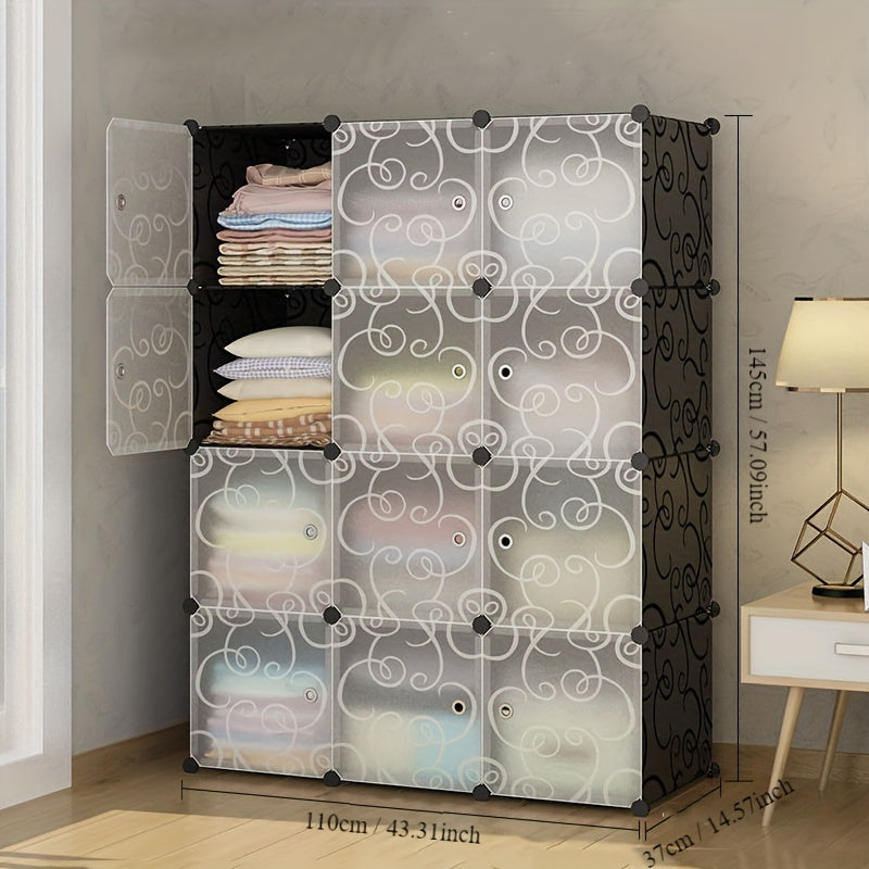 1 piece of Simple Wardrobe, Combination Wardrobe and Clothing Storage Cabinet. It can also be used for Household Miscellaneous Storage. This Stackable and Expandable Organizer helps in saving space in Bedrooms, Study Rooms, Living Rooms, and Dormitories.