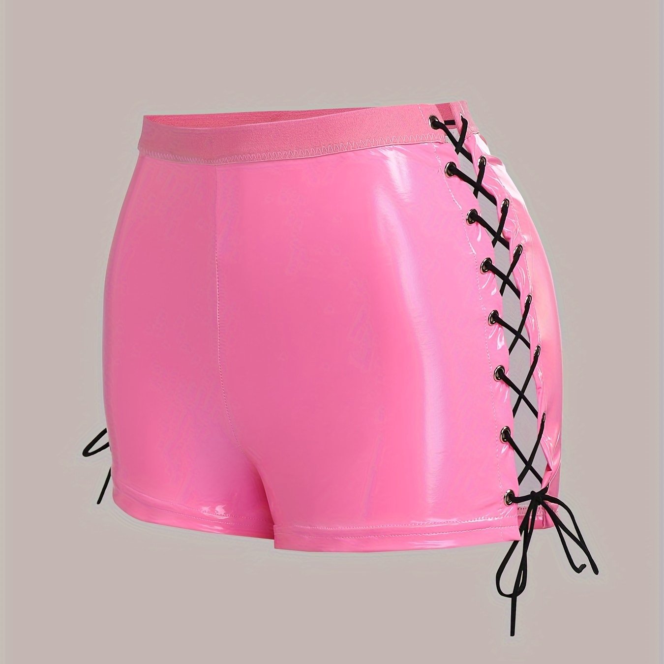 Seductive women's PU lace-up shorts and lingerie for cosplay.