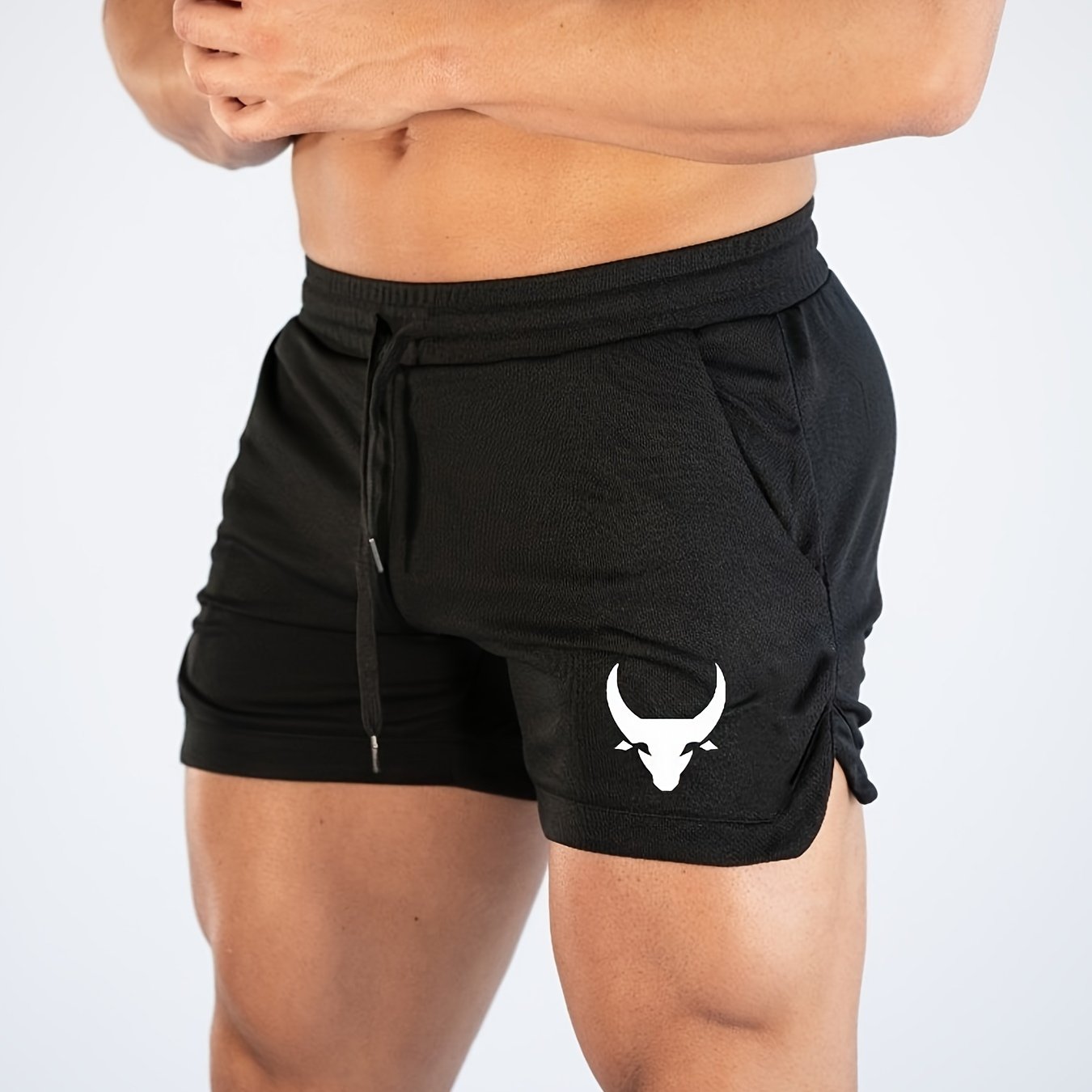 Men's Bullhead Pattern Sports Shorts for Casual Outdoors Activities