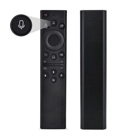 2022 model voice remote for Samsung Smart TV, compatible with 2018-2022 models, infrared & wireless, battery powered, voice search, battery not included.