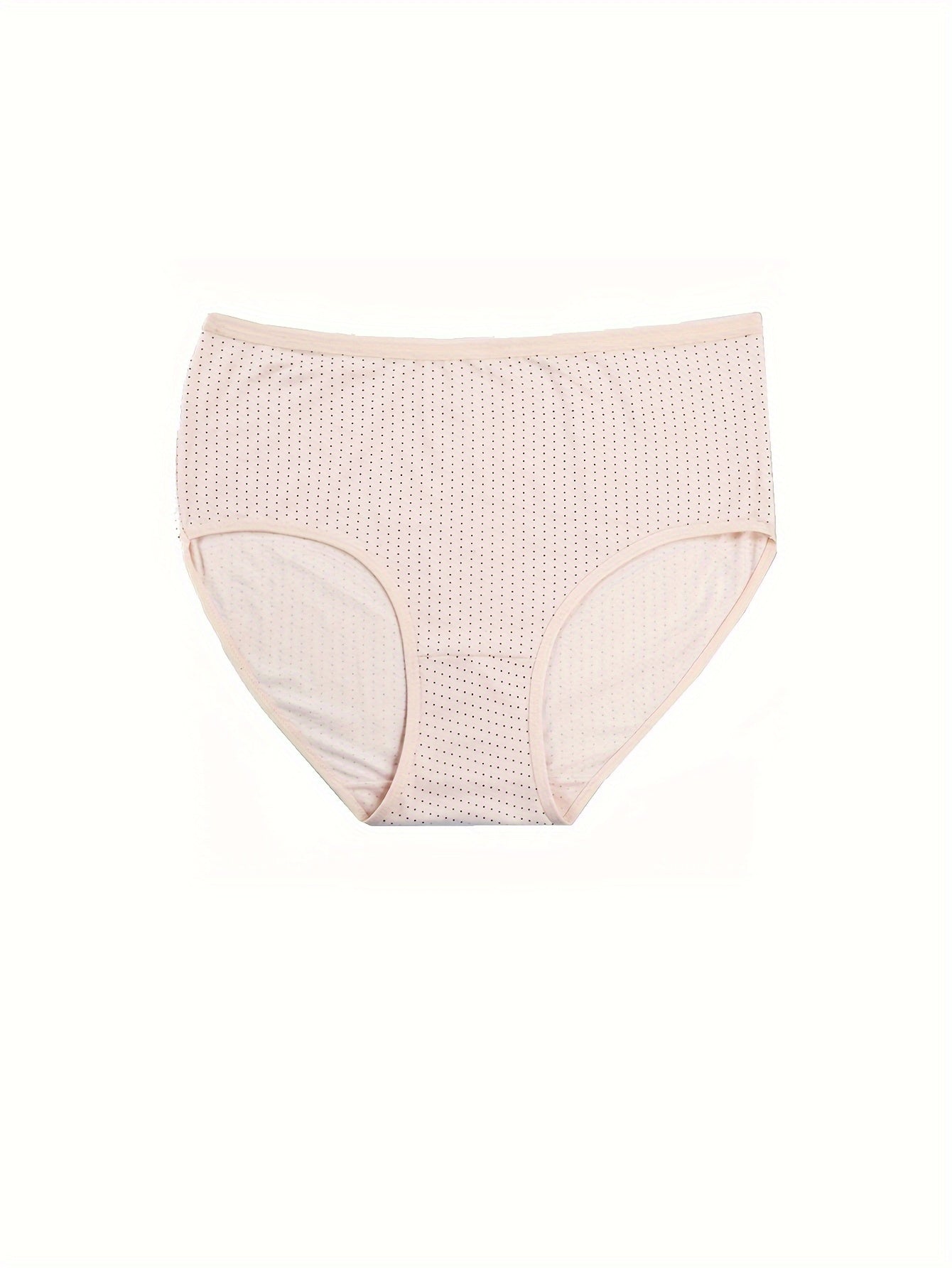 Set of 6 women's mid-rise briefs in assorted colors with polka dot design and stretch fit.