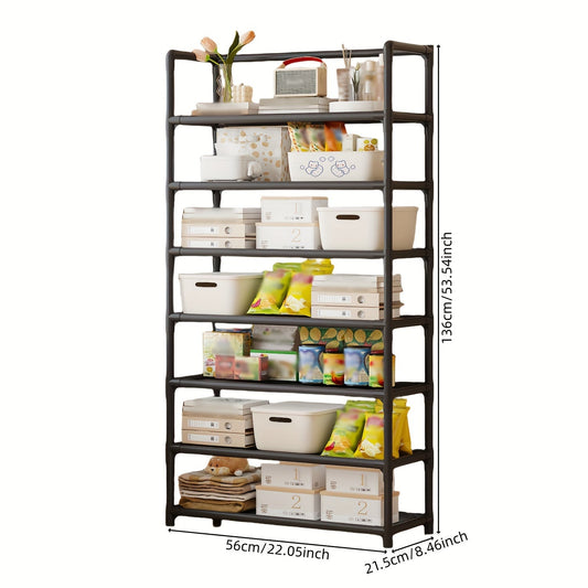 Large Capacity Storage Rack with 7 Tiers - Simple Assembly, Multi-functional Organizer for Home & Office