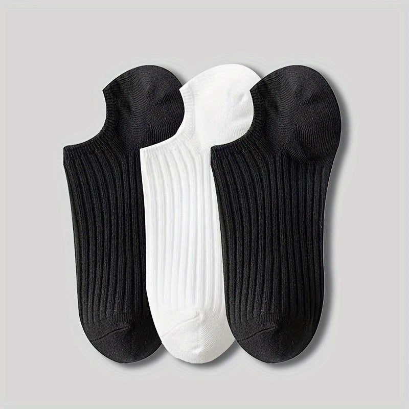 3/6/12-pack Women's Multicolor No-Show Socks featuring soft stretchy polyester blend in solid colors, versatile invisible boat style perfect for casual outfits.