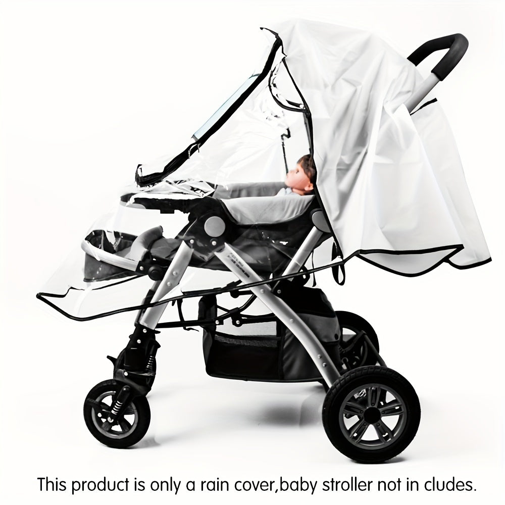 Durable EVA Material Stroller Rain Cover - Perfect for Travel & Outdoor Use, Safe and Waterproof for Youngsters