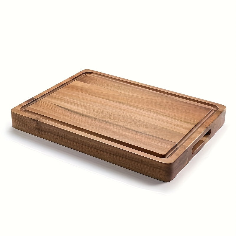 Premium Walnut Wood Cutting Board with Juice Groove, Easy-Grip Handles - Durable, Ideal for Home Kitchen, Professional Chefs, Holiday Gifts for Christmas, Thanksgiving, Father's & Mother's Day