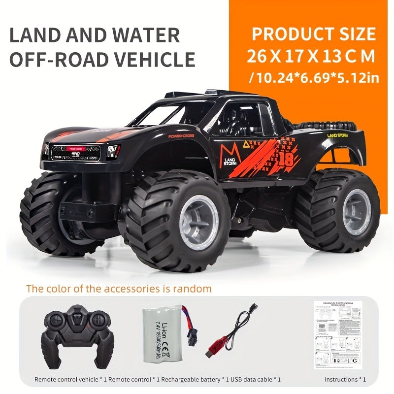 JJR/C Q156 Remote Control Off-Road Vehicle - Dual Terrain (Land & Water) Mode, 360° Stunt Rotation, 2.4G Long-Distance Control, Multiplayer Ready, Ideal for Various Terrains - USB