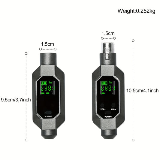 Heikuding Wireless XLR Microphone System with USB Charging, Compatible with various audio devices.