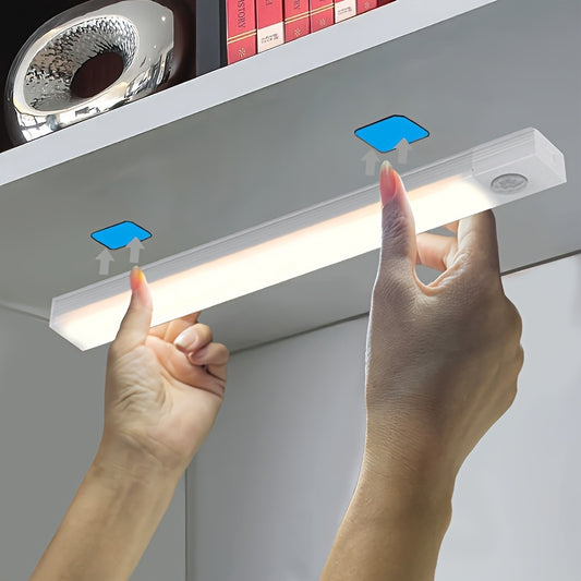 Motion-Activated LED Light Strip - Wireless, Magnetic Mount, USB Rechargeable for Various Spaces