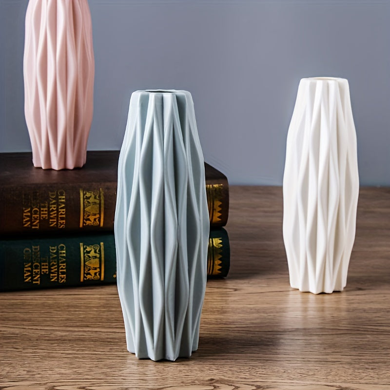 Nordic plastic vase for creative modern flower arrangements. Perfect for scene and room decor, wedding supplies and favors (flowers not included).