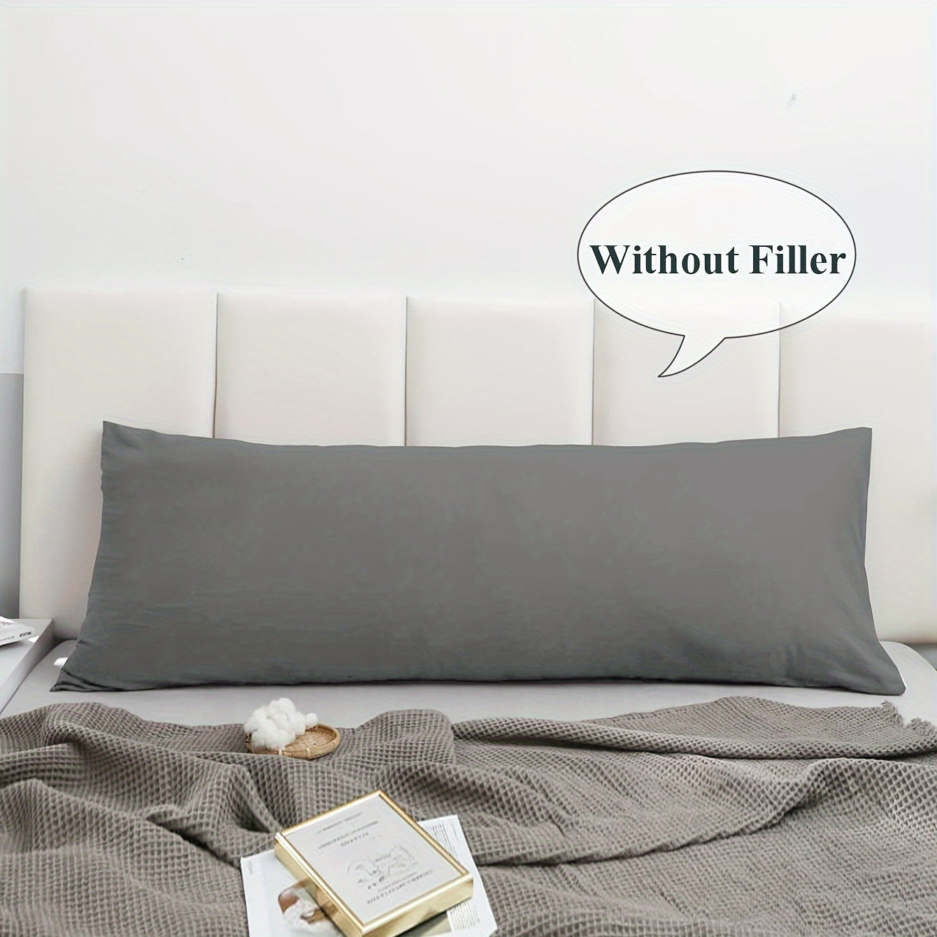 Soft and Breathable Body Pillow Cover, Premium Quality Long Pillowcase in Plain Brushed Design (Pillow Core Not Included). Envelope Pillow Protector Ideal for Bedroom, Sofa, and Home Decor.