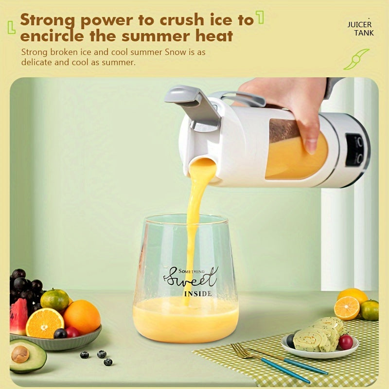 3-Mode Portable Blender: Rechargeable via USB, Perfect for Fresh Juices & Smoothies, Features Digital Display, Easy to Clean, Great for Travel and Outdoor Use, Top-of-the-Line Kitchen Accessory