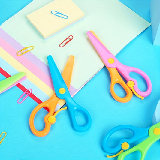 2 kid-safe craft scissors for DIY projects, colorful small paper cutting tools with youngster-proof design. Perfect for students and creative activities.