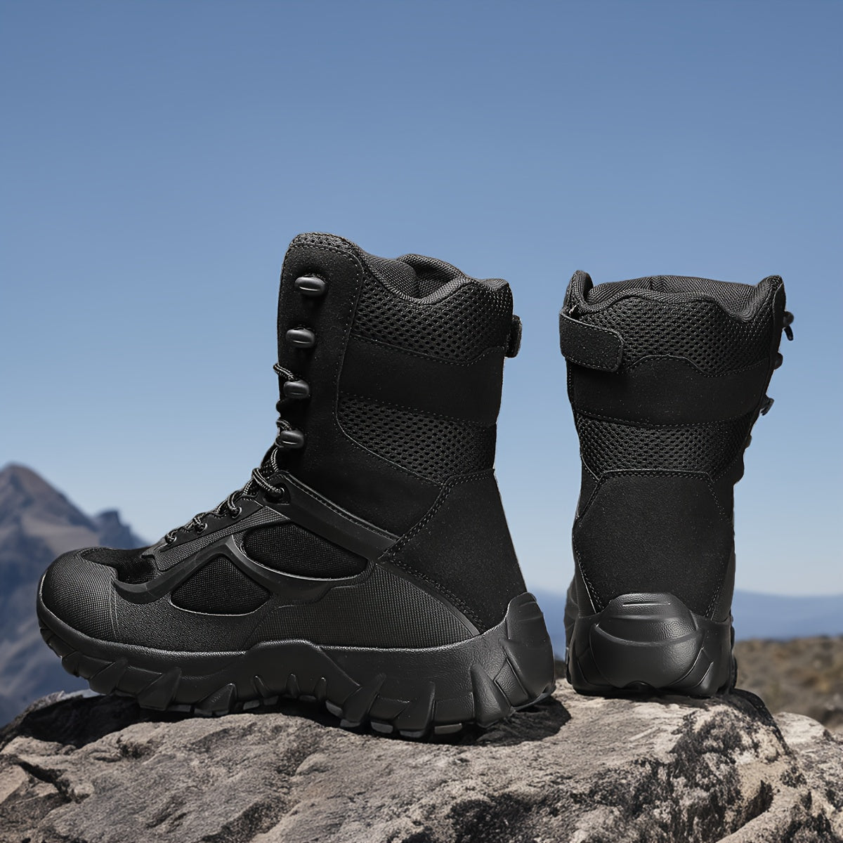 Sturdy Men's Hiking Boots with Breathable, Shock-Absorbing Design for Outdoor and Casual Use