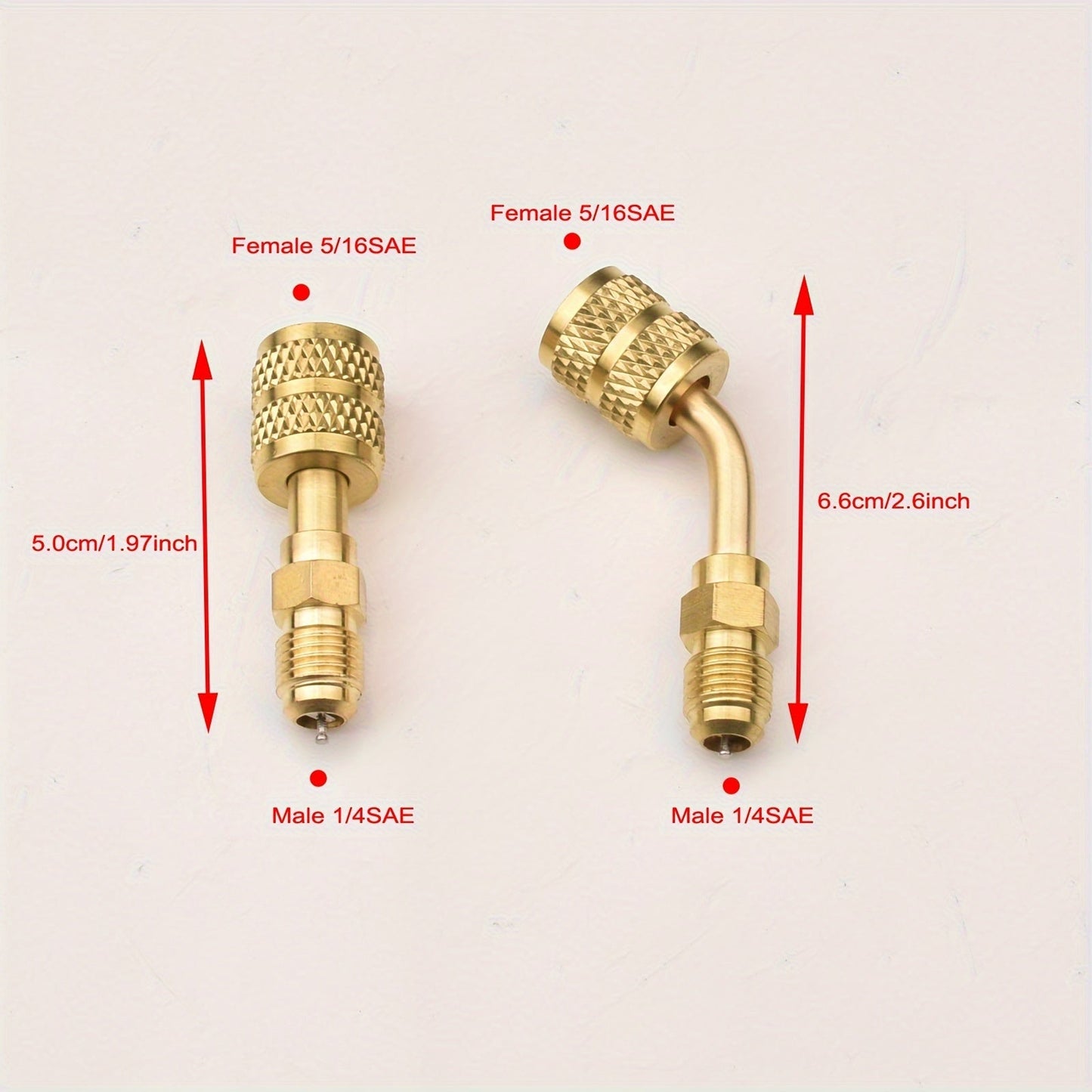 Swivel Adapter for R410A with 1/4" SAE Male Thread and 5/16" SAE Female Thread for Mini Split Systems, HVAC, and Refrigeration Services