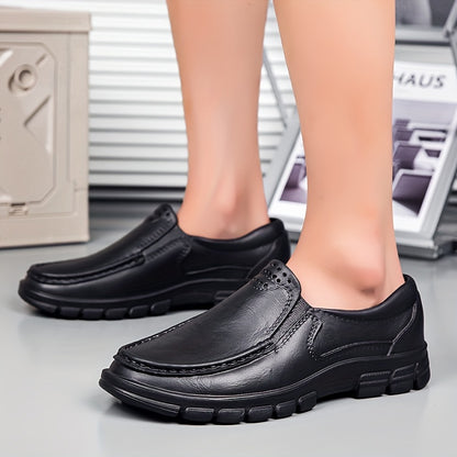 Durable slip-on work shoes with round toe, ideal for health care, food service, and daily wear, designed for all-season use with non-slip and dustproof features.