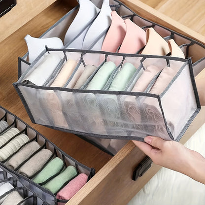 Set of 3 Foldable Fabric Drawer Organizers for Underwear, Socks, and Bras - Convenient Space-Saving Storage Solution for your Wardrobe