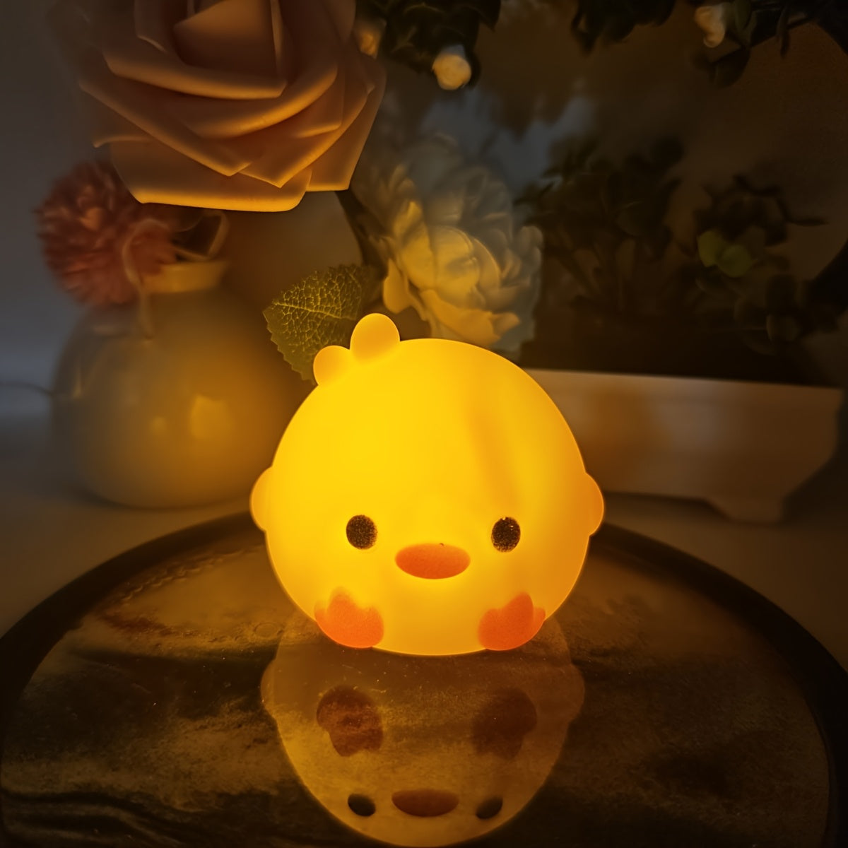 Fat Duck & Bunny Pear Night Light: Ideal for Holiday Parties and Gifting, Battery-Powered with Easy On/Off