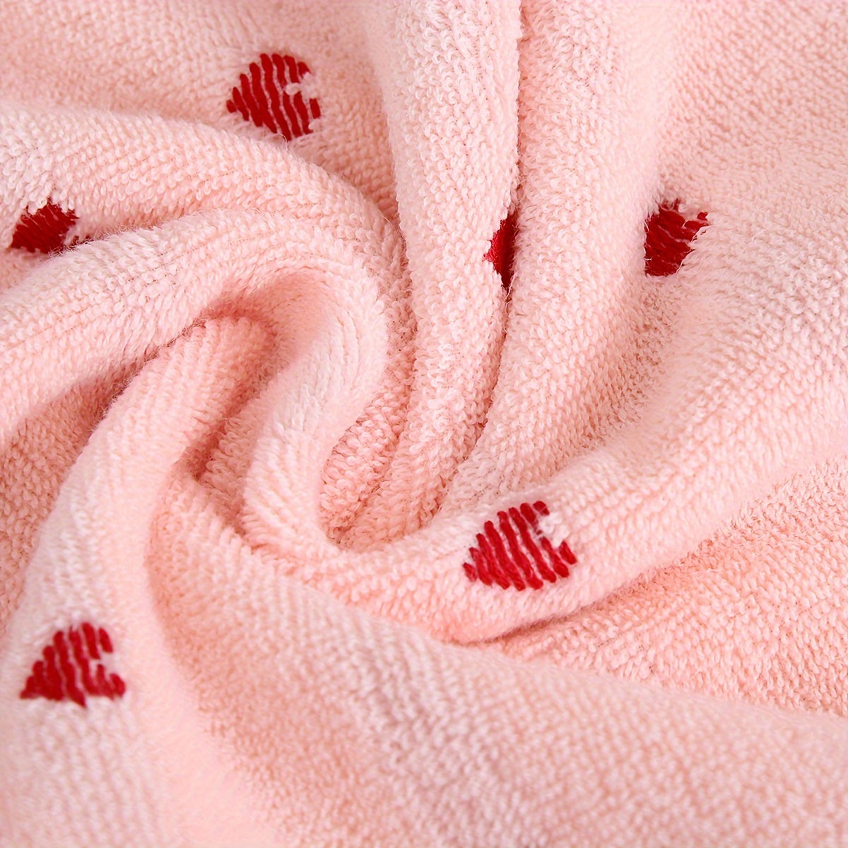 2pcs Heart Embroidered Hand Towels: Absorbent, Comfortable, Soft, Skin-Friendly. Perfect for Bathroom and Home Use.