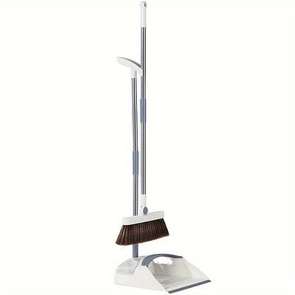 Elegant Folding Broom and Dustpan Set with Spacious Capacity - Ideal for use in the Living Room, Bedroom, Outdoors, Kitchen, or Patio - Features a Plastic Handle