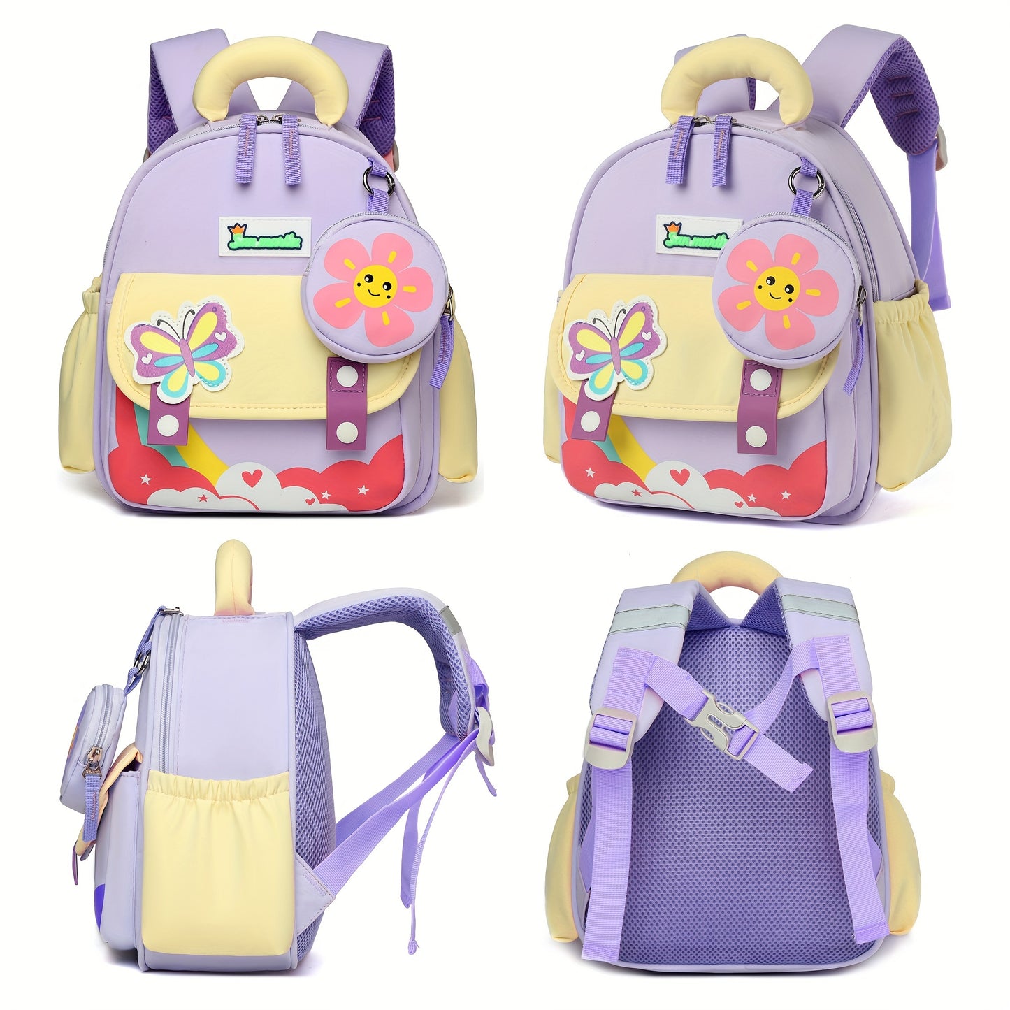 Cute cartoon mini backpack for kids - lightweight, durable nylon with adjustable straps and polyester lining