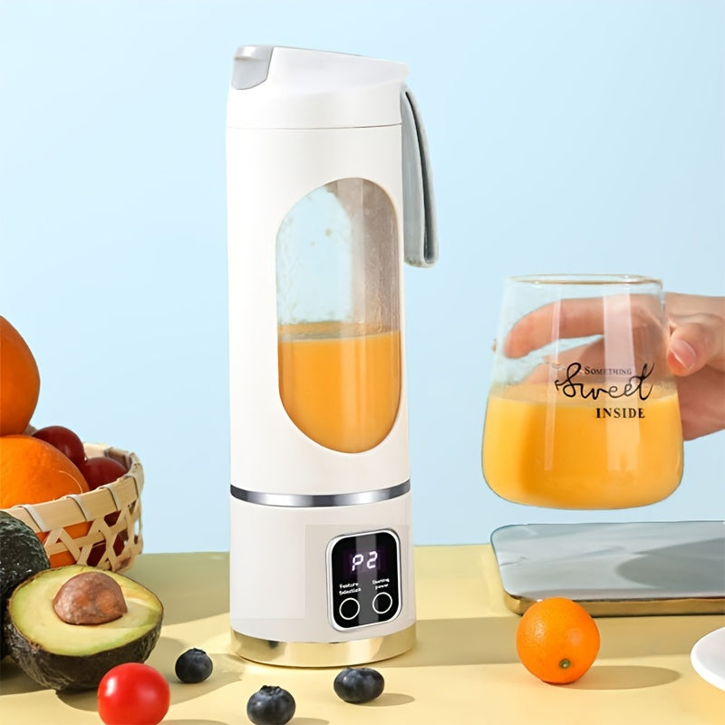 Convenient Portable Blender & Juicer - Rechargeable via USB, 15.22oz Capacity, Effortless Cleaning, Digital Display, 3 Modes for Delicious Smoothies & Juices, Perfect for Traveling & Kitchen Usage